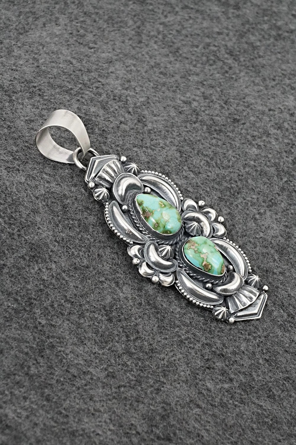 Turquoise and Sterling Silver Pendant - Derrick Gordon