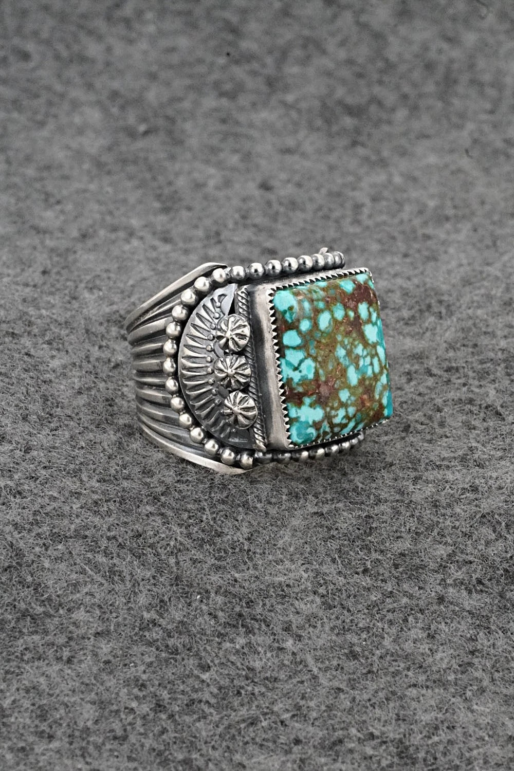 Turquoise & Sterling Silver Ring - Delbert Gordon - Size 12.5