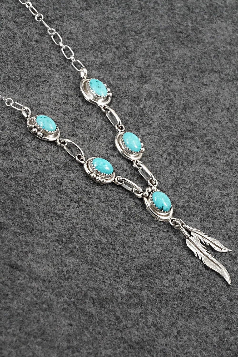 Turquoise & Sterling Silver Necklace - Verley Betone