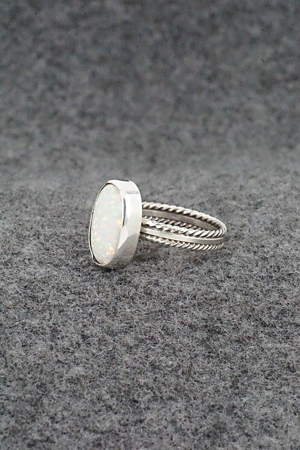 Opalite & Sterling Silver Ring - Isabelle Yazzie - Size 7.5