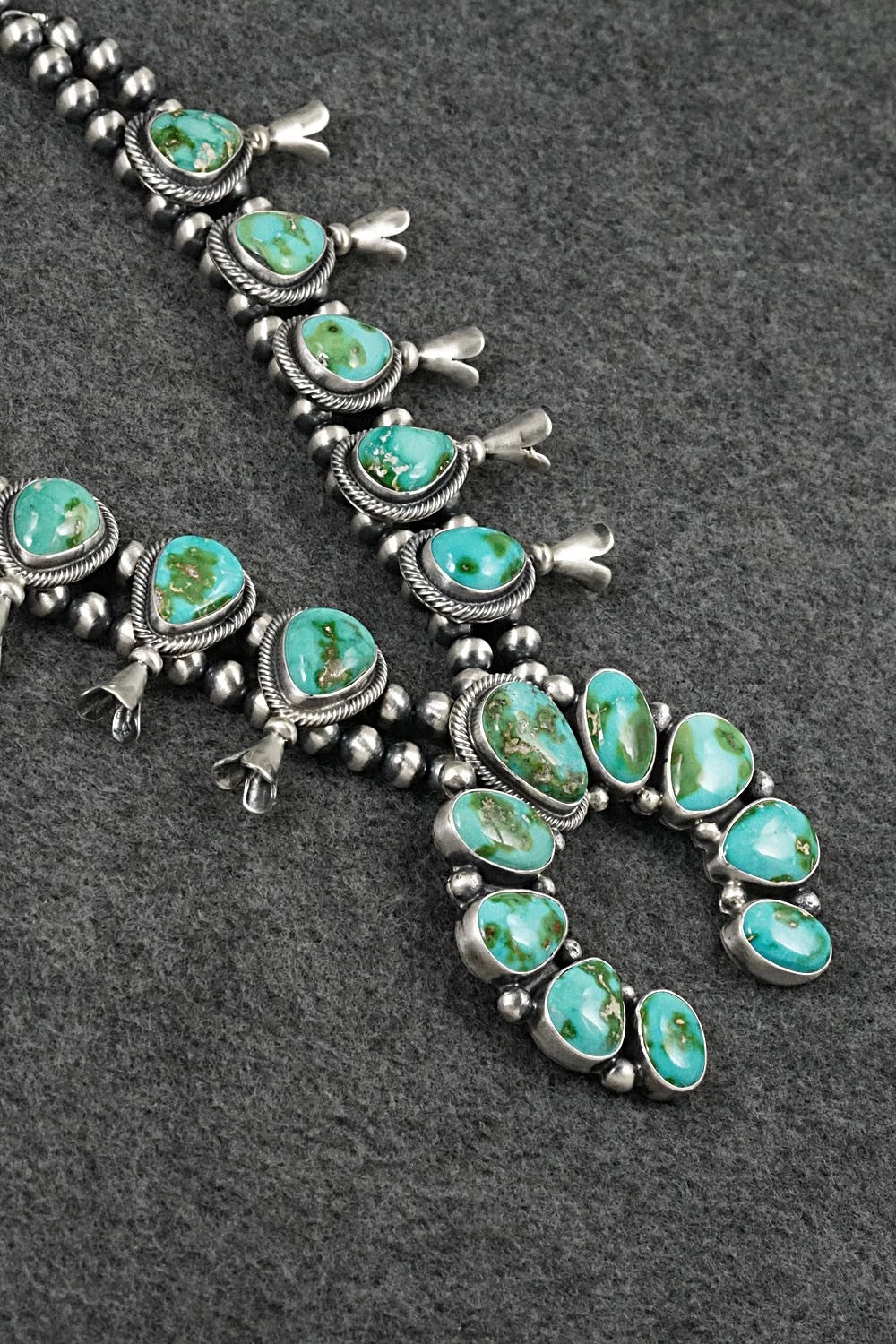 Turquoise & Sterling Silver Squash Blossom Set - Darrin Livingston
