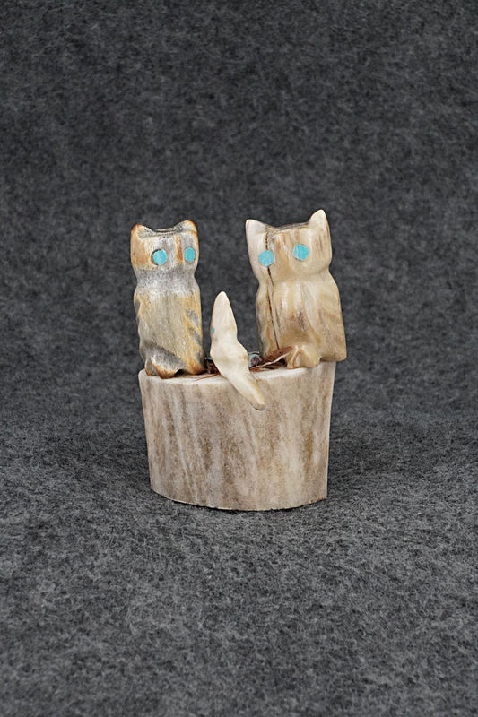 Owls Zuni Fetish Carving - Marvelita Phillips
