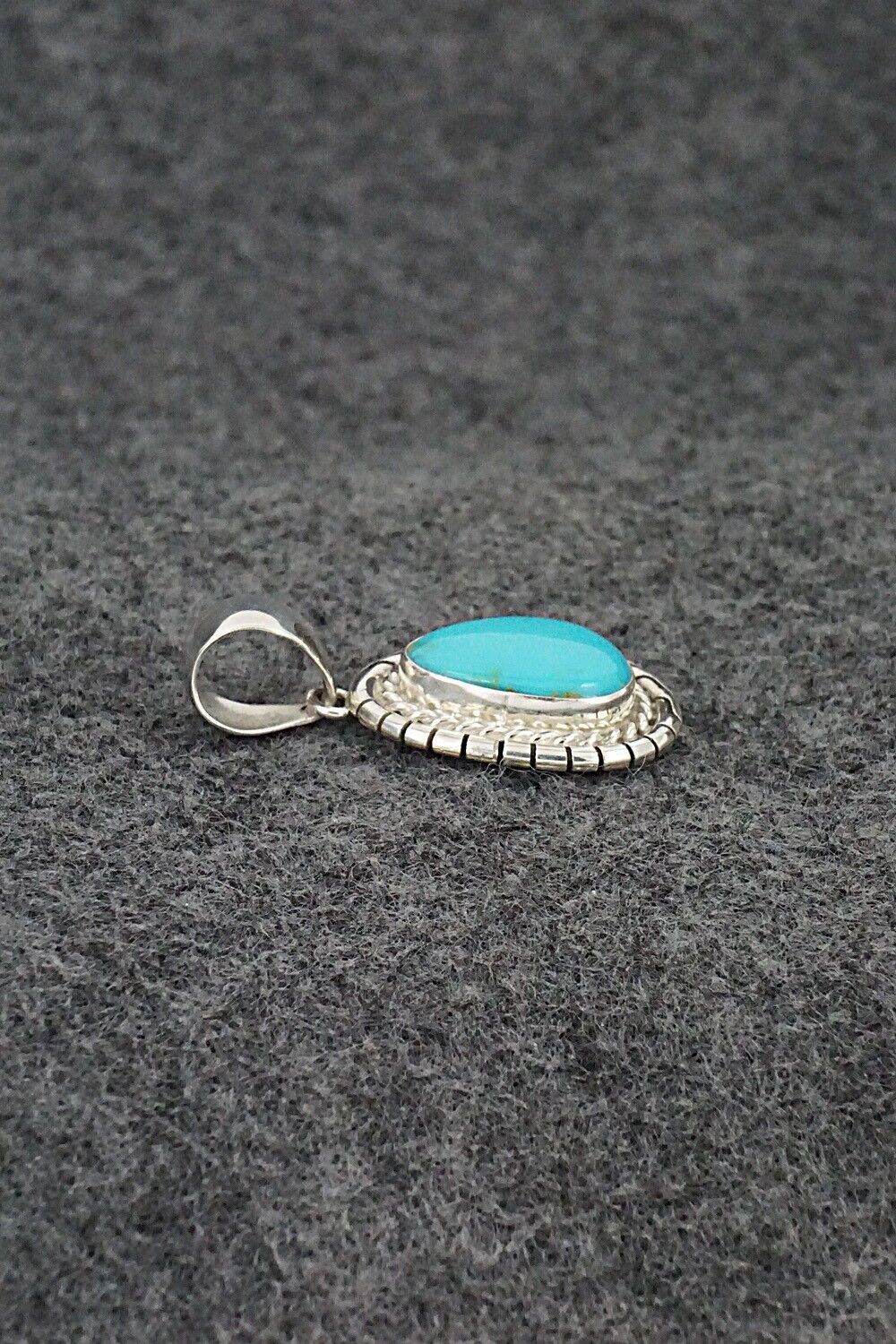 Turquoise & Sterling Silver Pendant - Johnny Frank