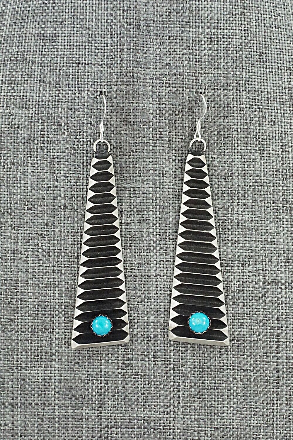 Turquoise & Sterling Silver Earrings - Lane Tahe