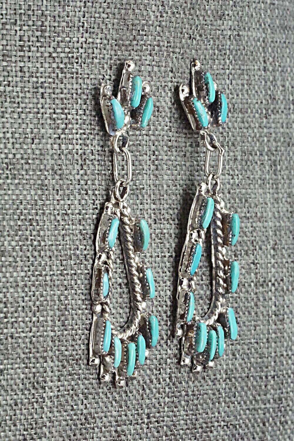 Turquoise & Sterling Silver Earrings - Veronica Yawakia