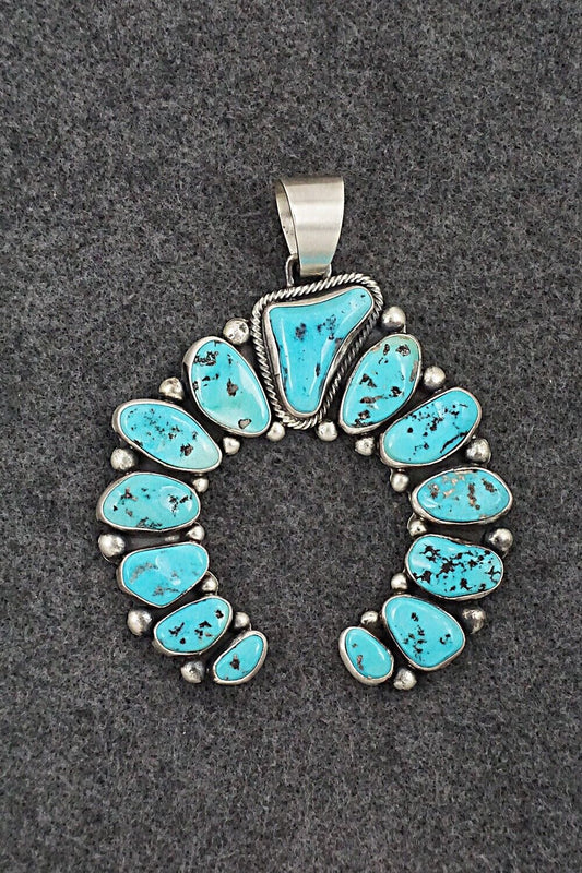 Turquoise & Sterling Silver Pendant - Bobby Johnson