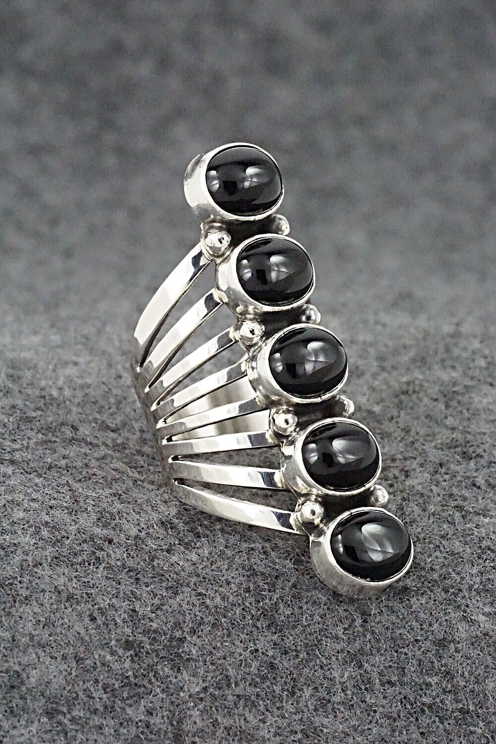 Onyx & Sterling Silver Ring - Thomas Yazzie - Size 8