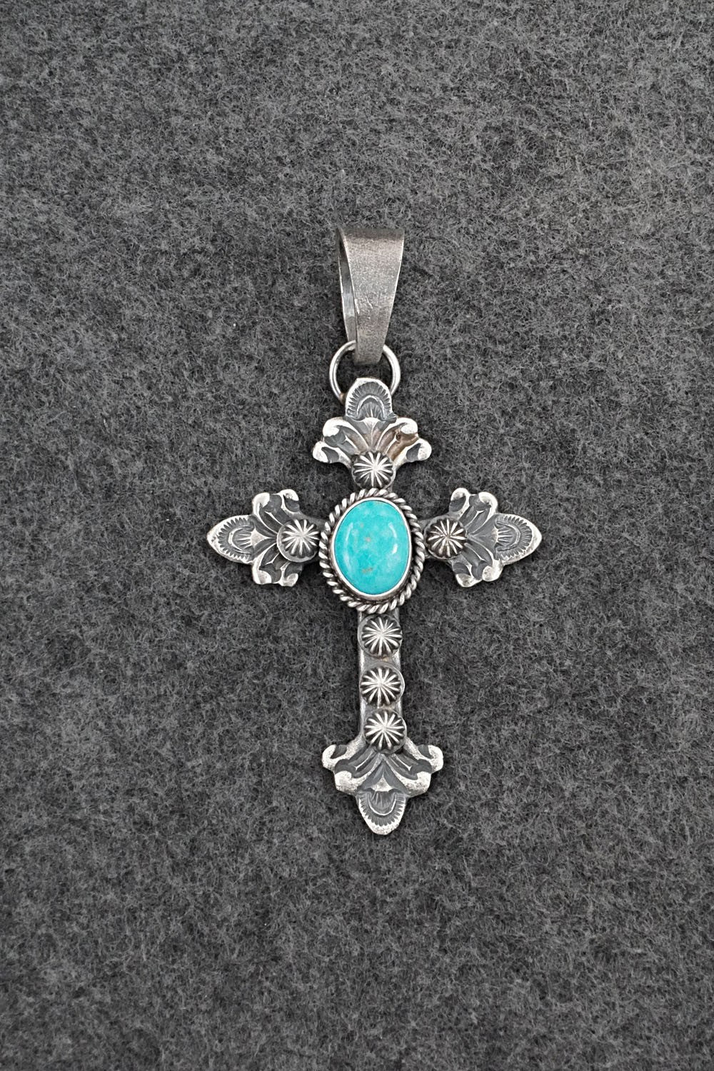 Turquoise & Sterling Silver Pendant - Kevin Billah