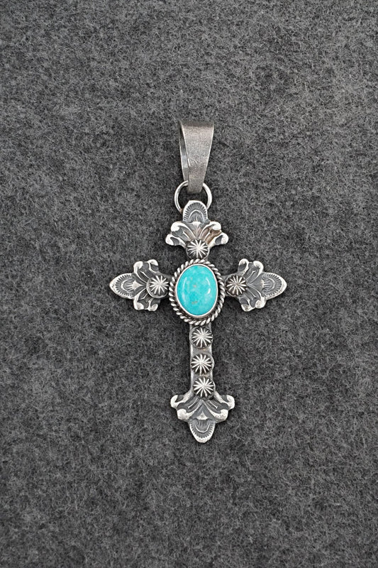 Turquoise & Sterling Silver Pendant - Kevin Billah