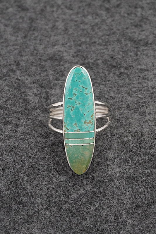 Turquoise & Sterling Silver Ring - Harold Smith - Size 8