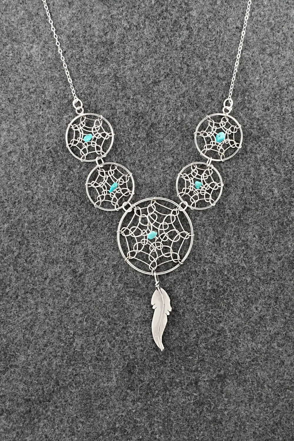 Turquoise & Sterling Silver Necklace - Lorenzo Arviso