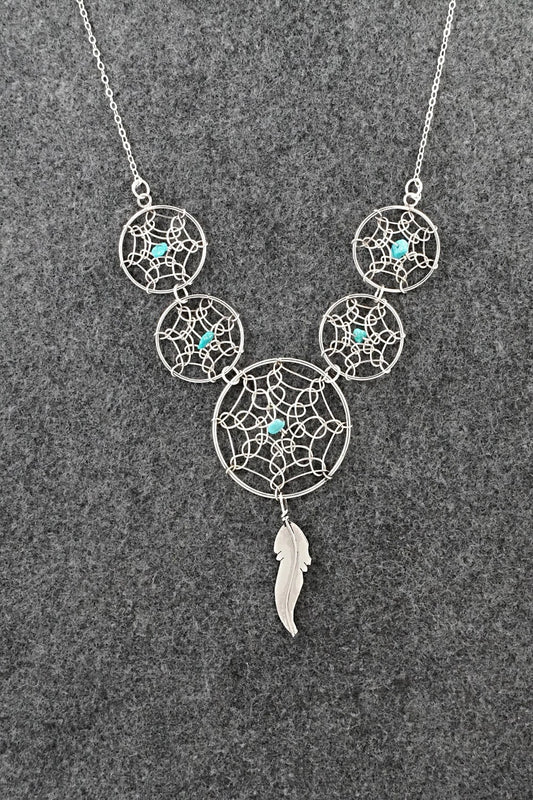 Turquoise & Sterling Silver Necklace - Lorenzo Arviso