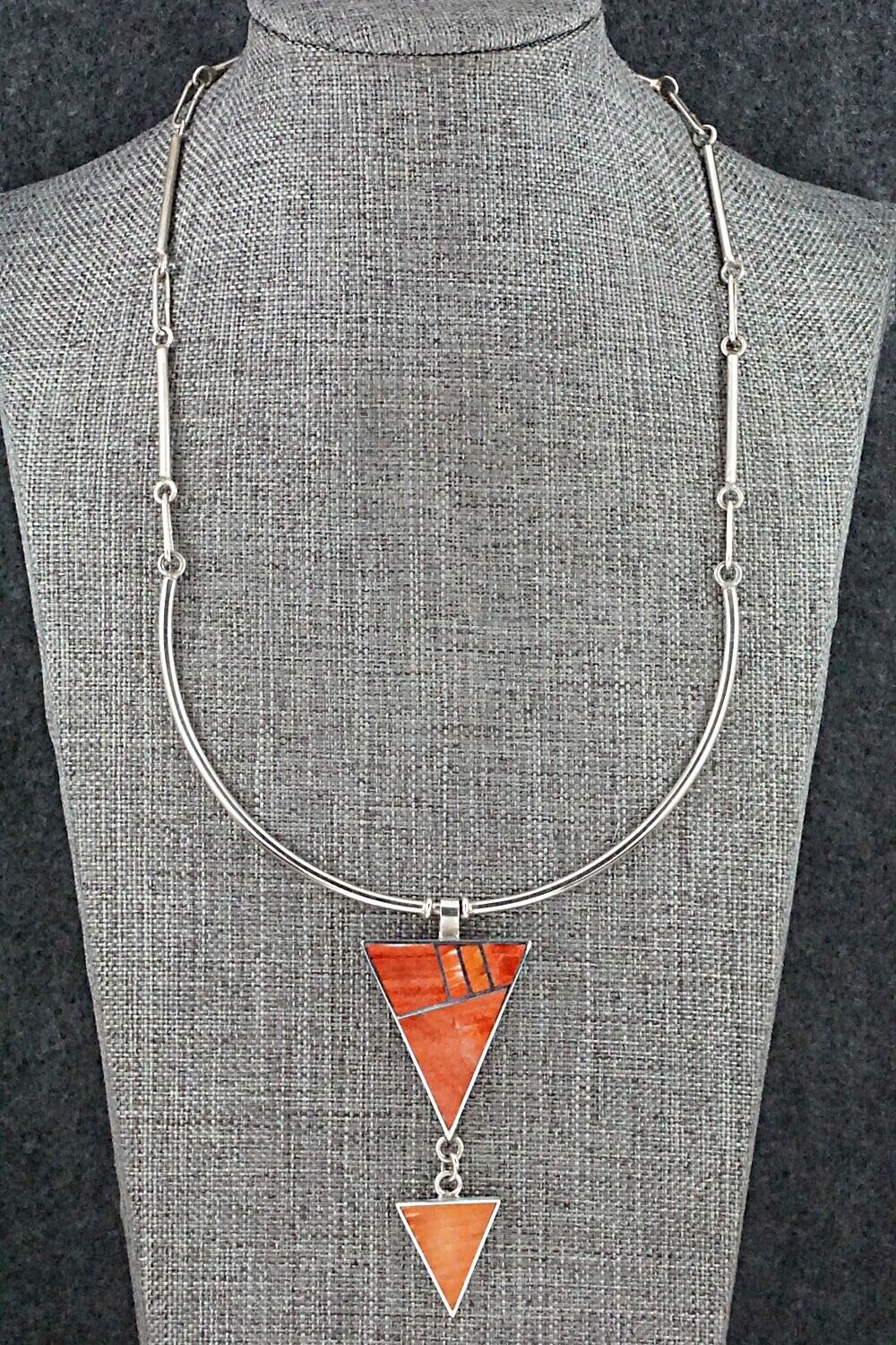 Spiny Oyster & Sterling Silver Necklace - Harold Smith