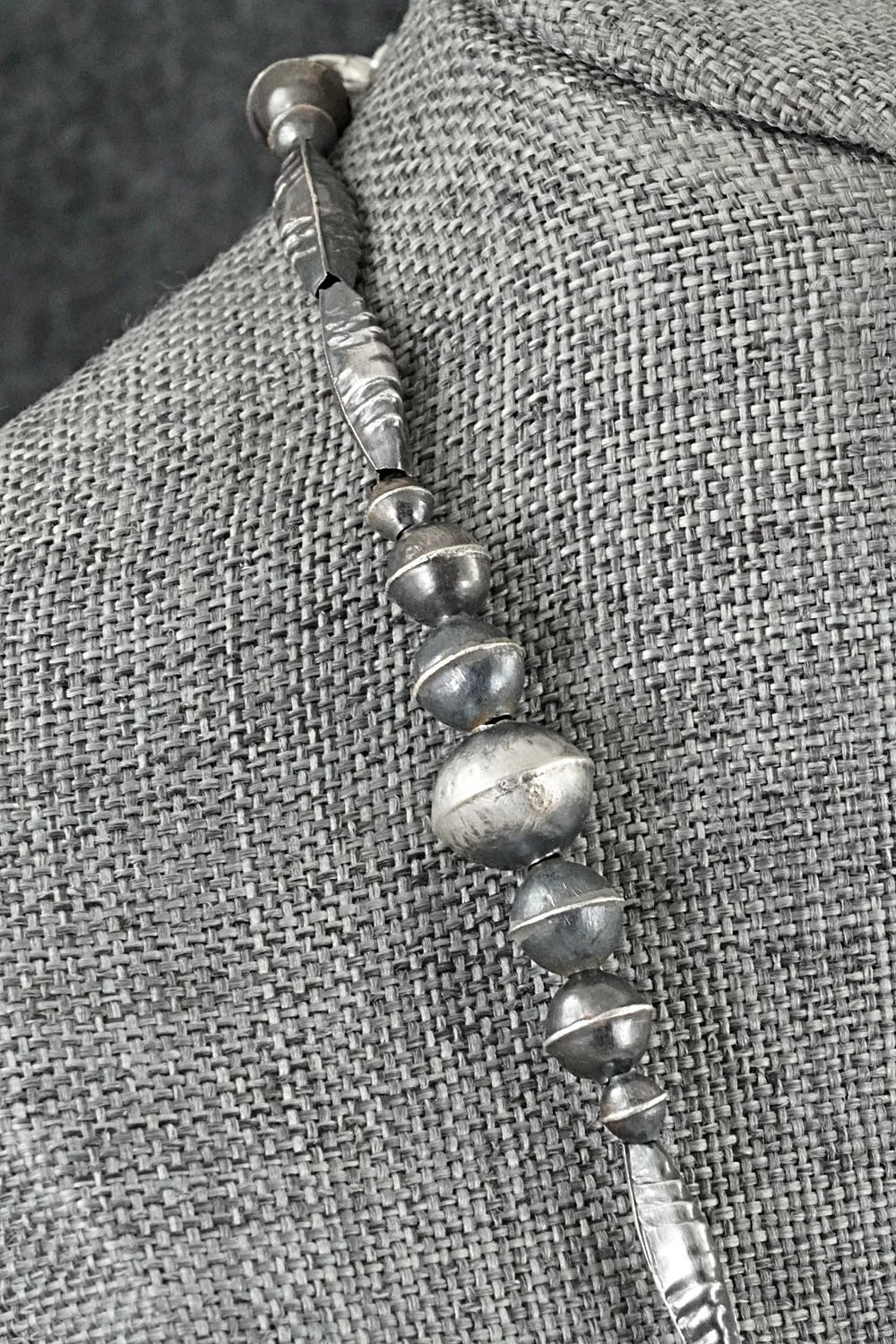 Sterling Silver Navajo Pearl Necklace 28" - Vintage