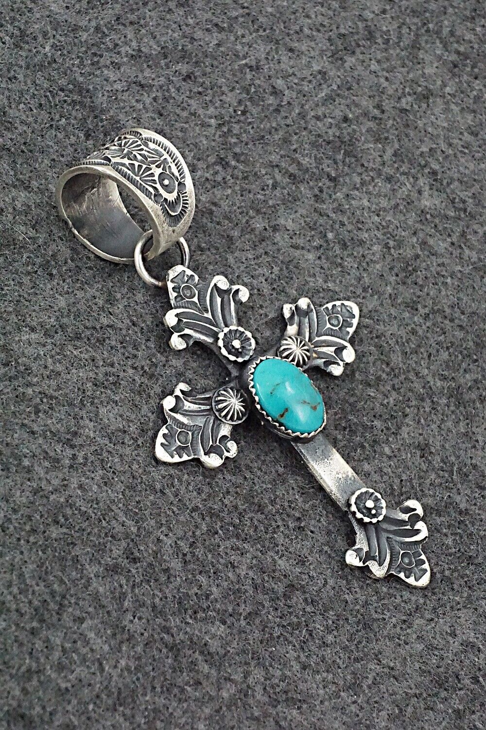 Turquoise & Sterling Silver Pendant - Eva Cayatiento