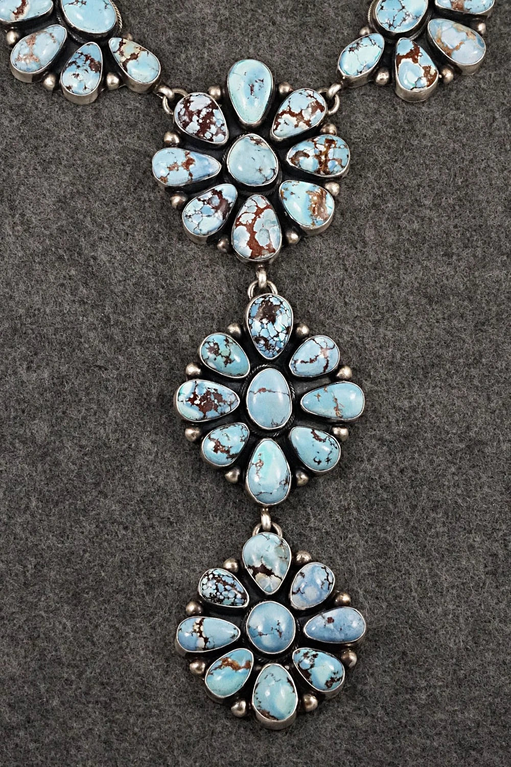 Turquoise & Sterling Silver Necklace and Earrings Set - Kathleen Livingston
