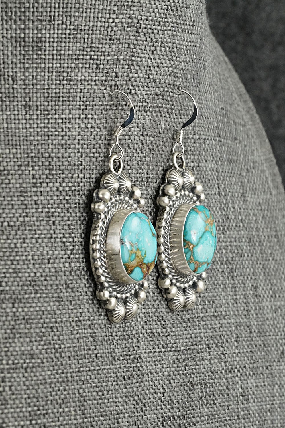 Turquoise & Sterling Silver Squash Blossom Set - Tom Lewis