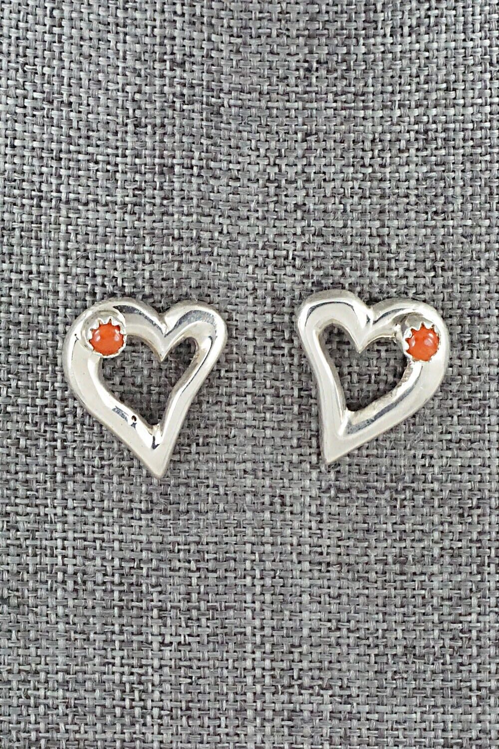 Coral & Sterling Silver Earrings - Michael Kee