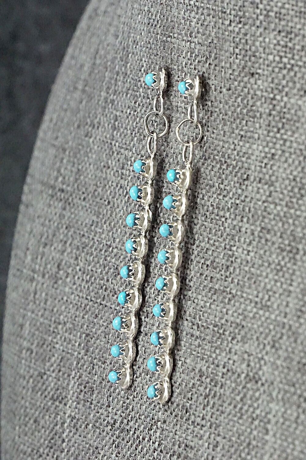 Turquoise & Sterling Silver Earrings - Henrietta Quetawki