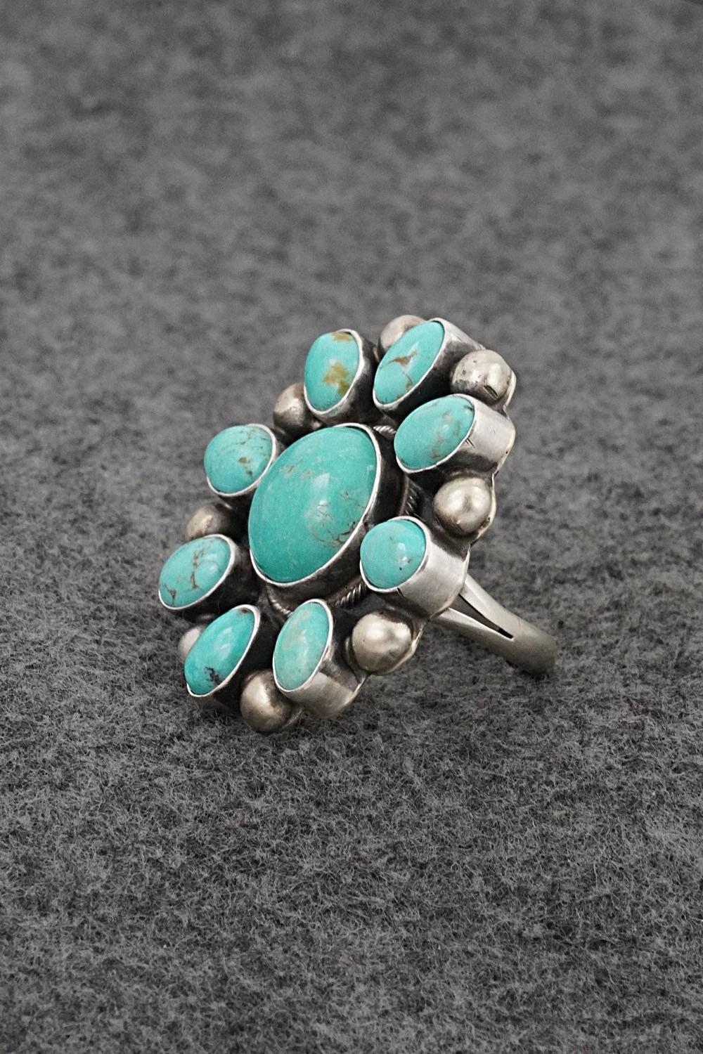 Turquoise & Sterling Silver Ring - Kathleen Livingston - Size Adjustable