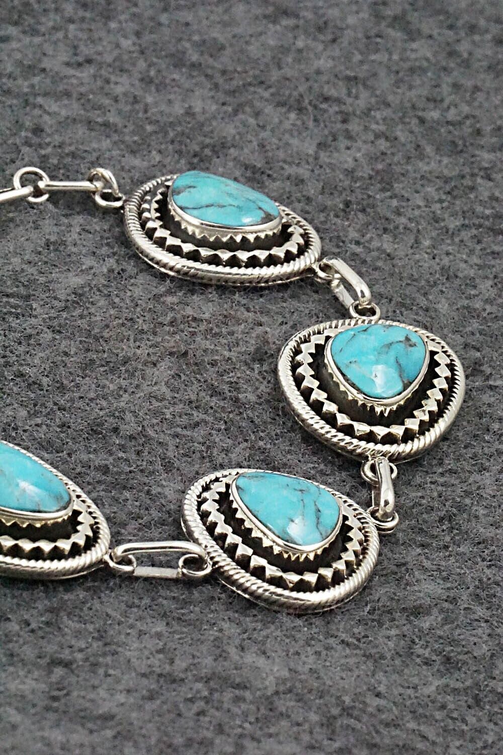 Turquoise & Sterling Silver Link Bracelet - Sheena Jack