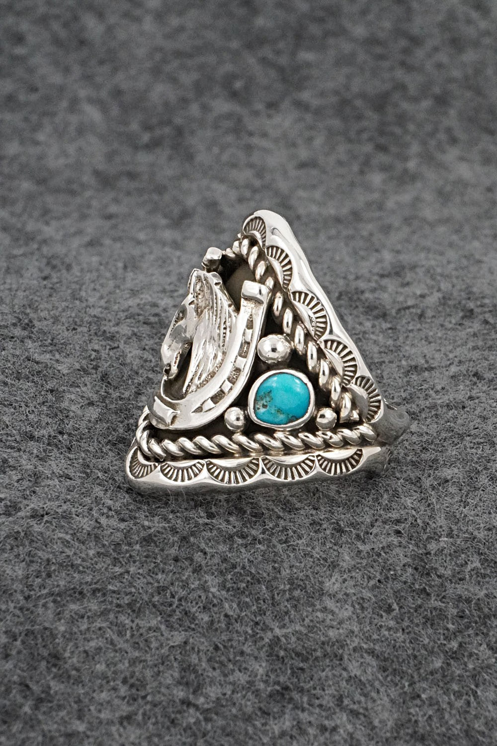 Turquoise & Sterling Silver Ring - Melvin Jones - Size 11