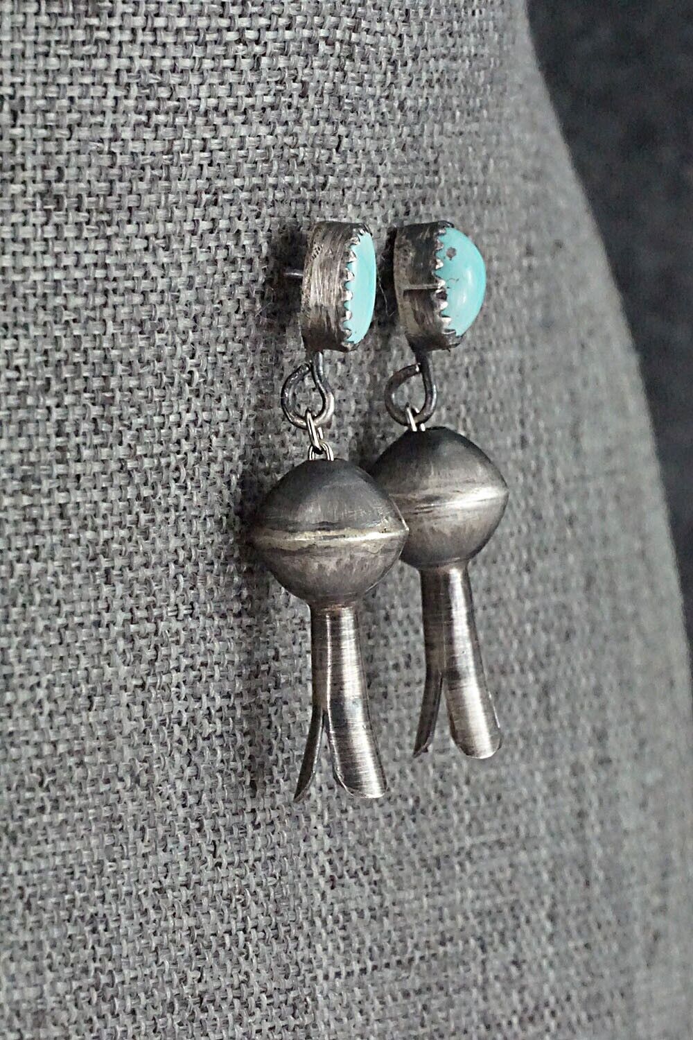 Turquoise & Sterling Silver Blossom Earrings - Shirley Lee