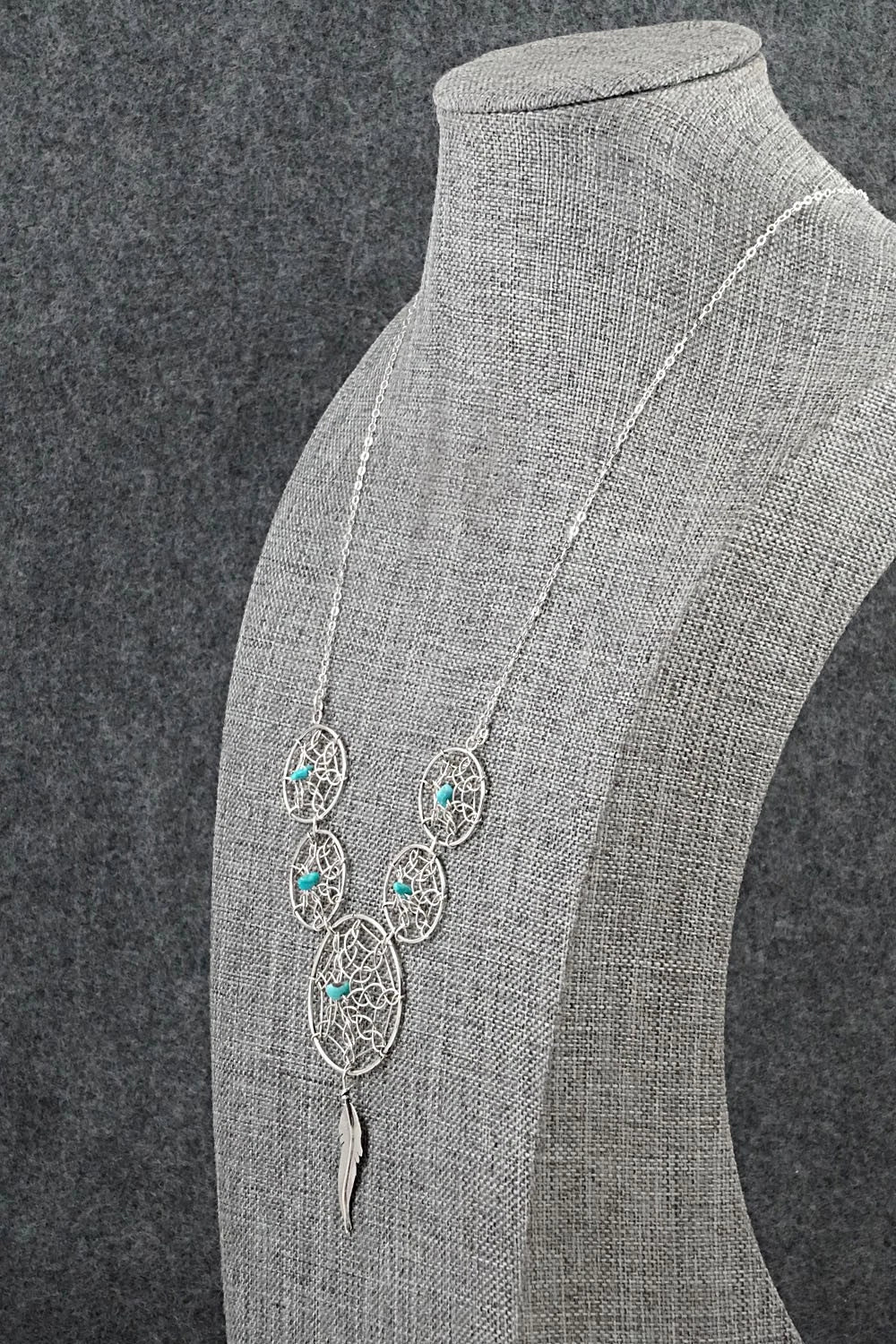 Turquoise & Sterling Silver Necklace - Lorenzo Arviso