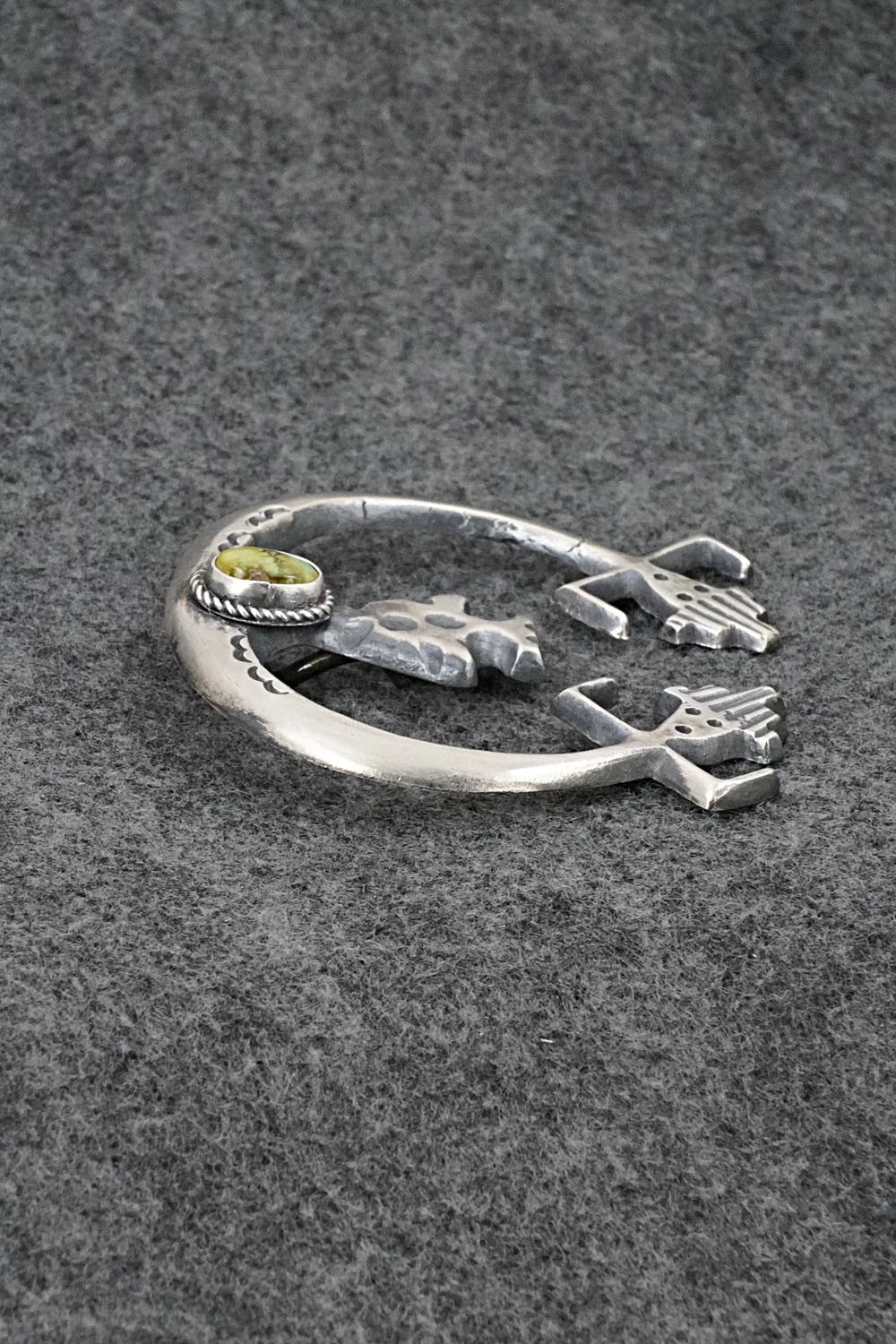 Turquoise & Sterling Silver Naja Pendant - Harrison Bitsue