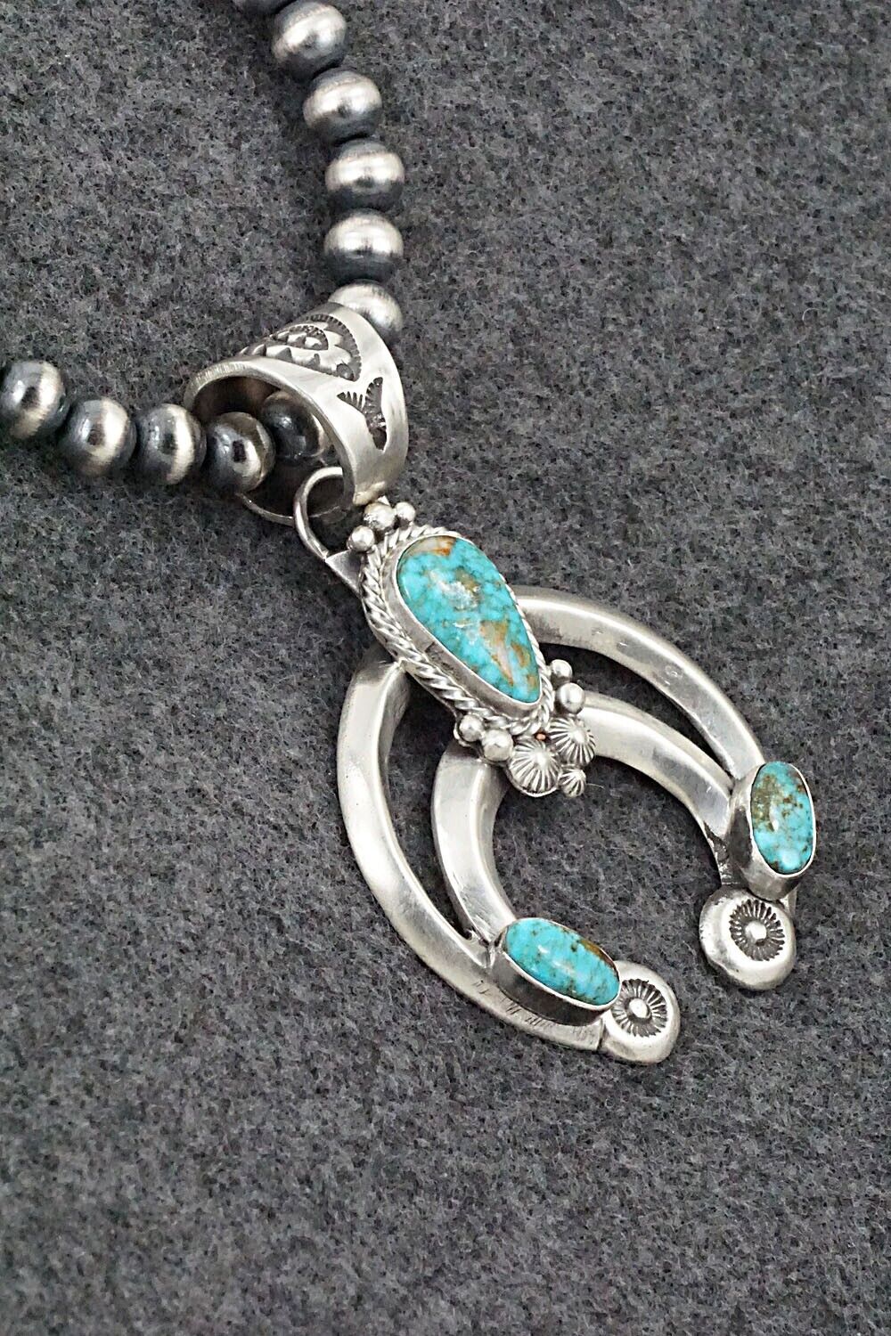 Turquoise & Sterling Silver Necklace - Tom Lewis