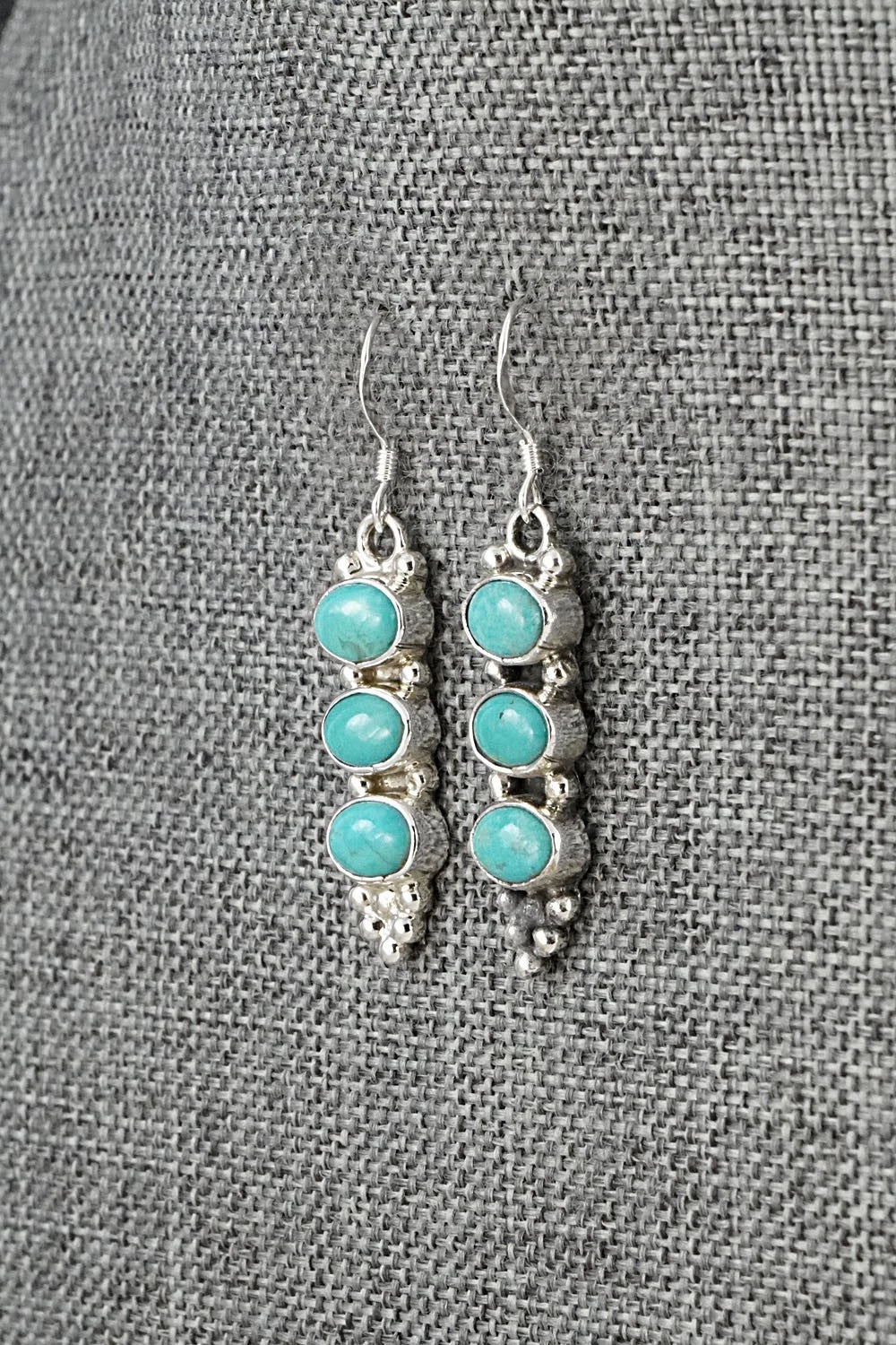 Turquoise & Sterling Silver Earrings - Gary Shorty