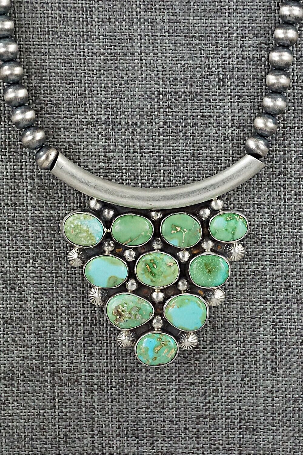 Turquoise & Sterling Silver Necklace - Tom Lewis