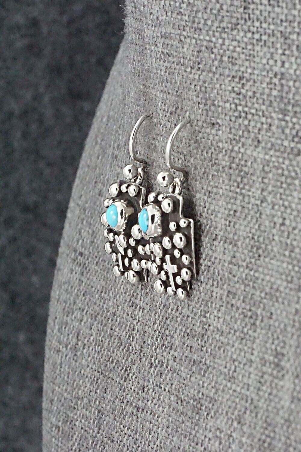 Turquoise & Sterling Silver Earrings - Akee Douglas