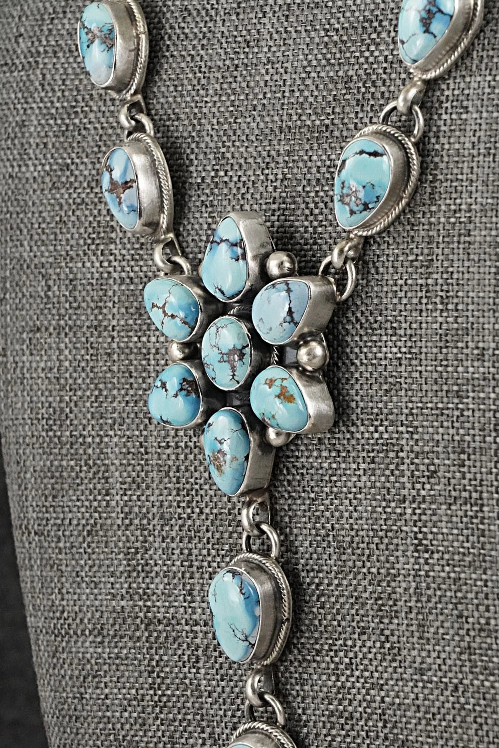 Turquoise & Sterling Silver Necklace and Earrings Set - Kathleen Livingston