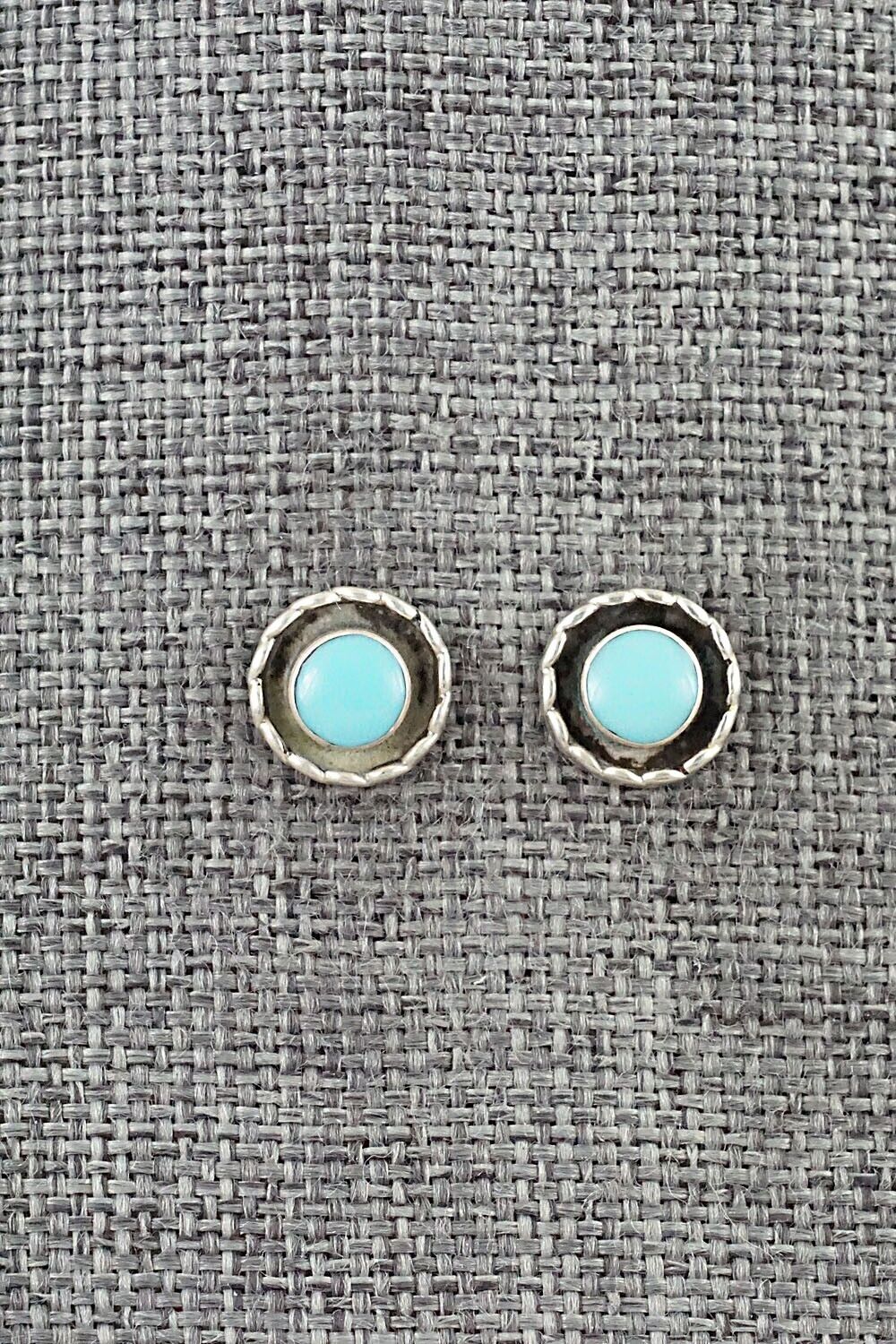 Turquoise & Sterling Silver Earrings - Carina Leekity