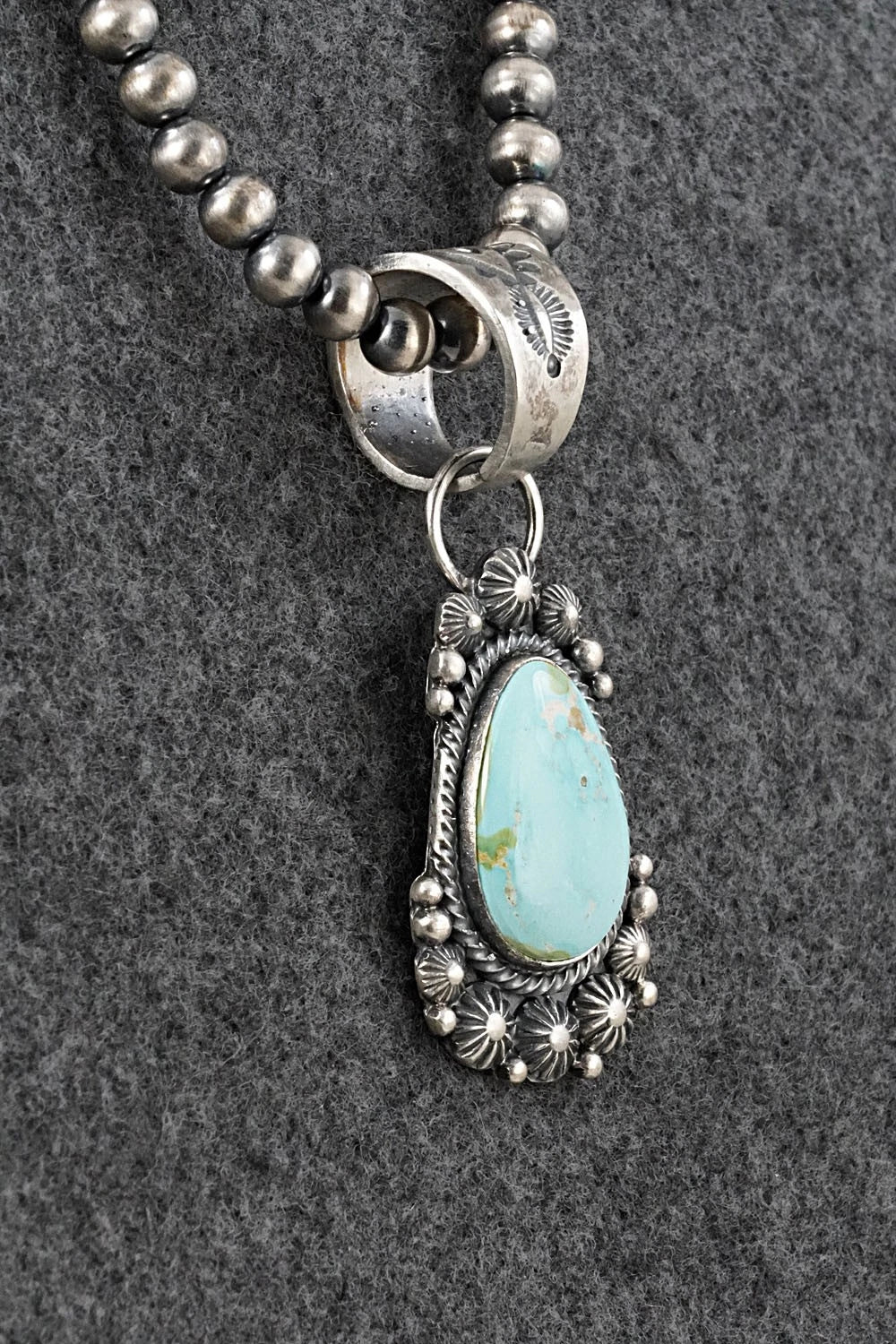 Turquoise & Sterling Silver Necklace - Tom Lewis