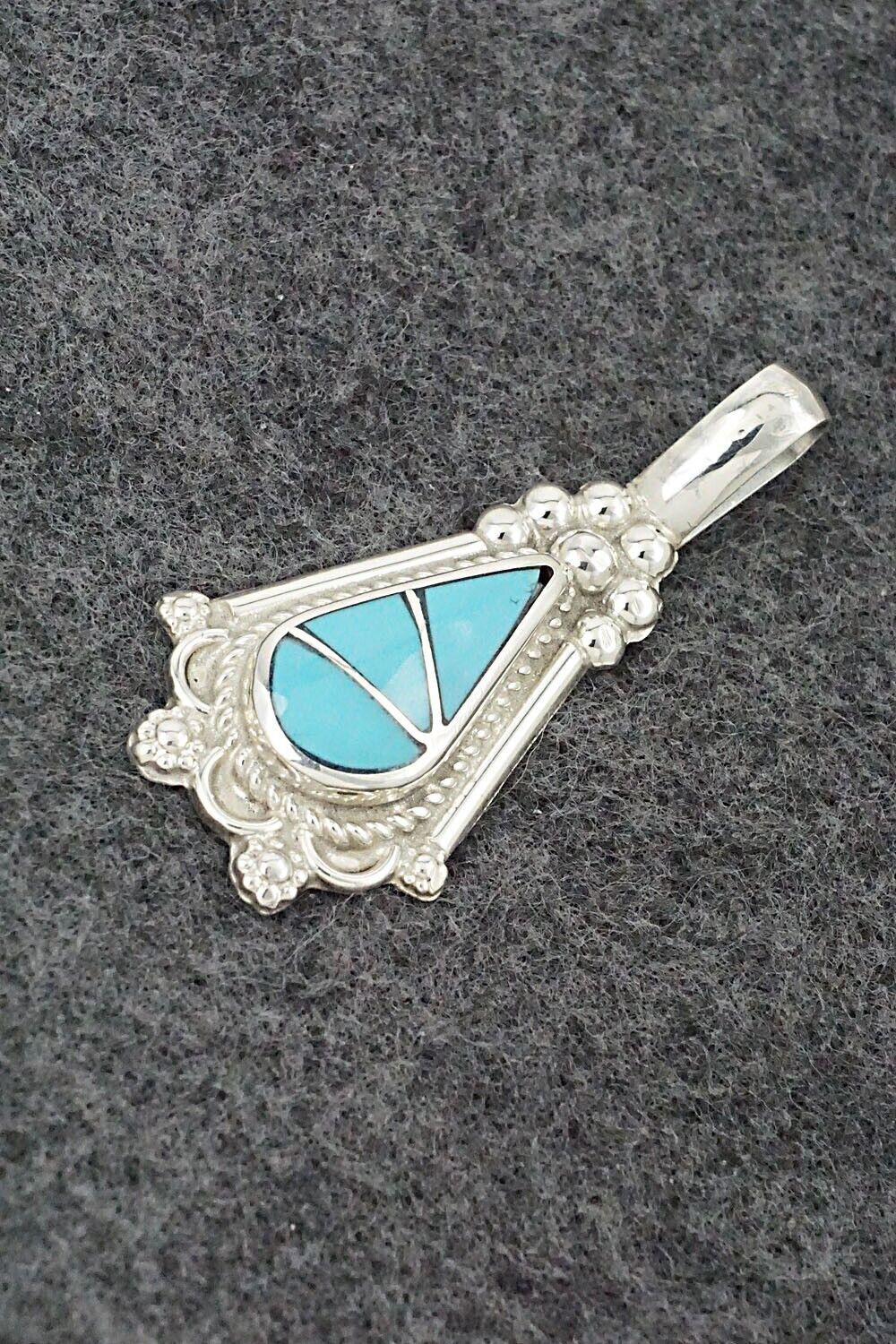 Turquoise & Sterling Silver Pendant - Juanita Yatsatie