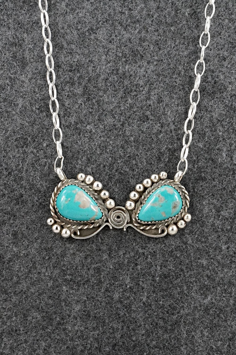 Turquoise & Sterling Silver Necklace - Phil Nez