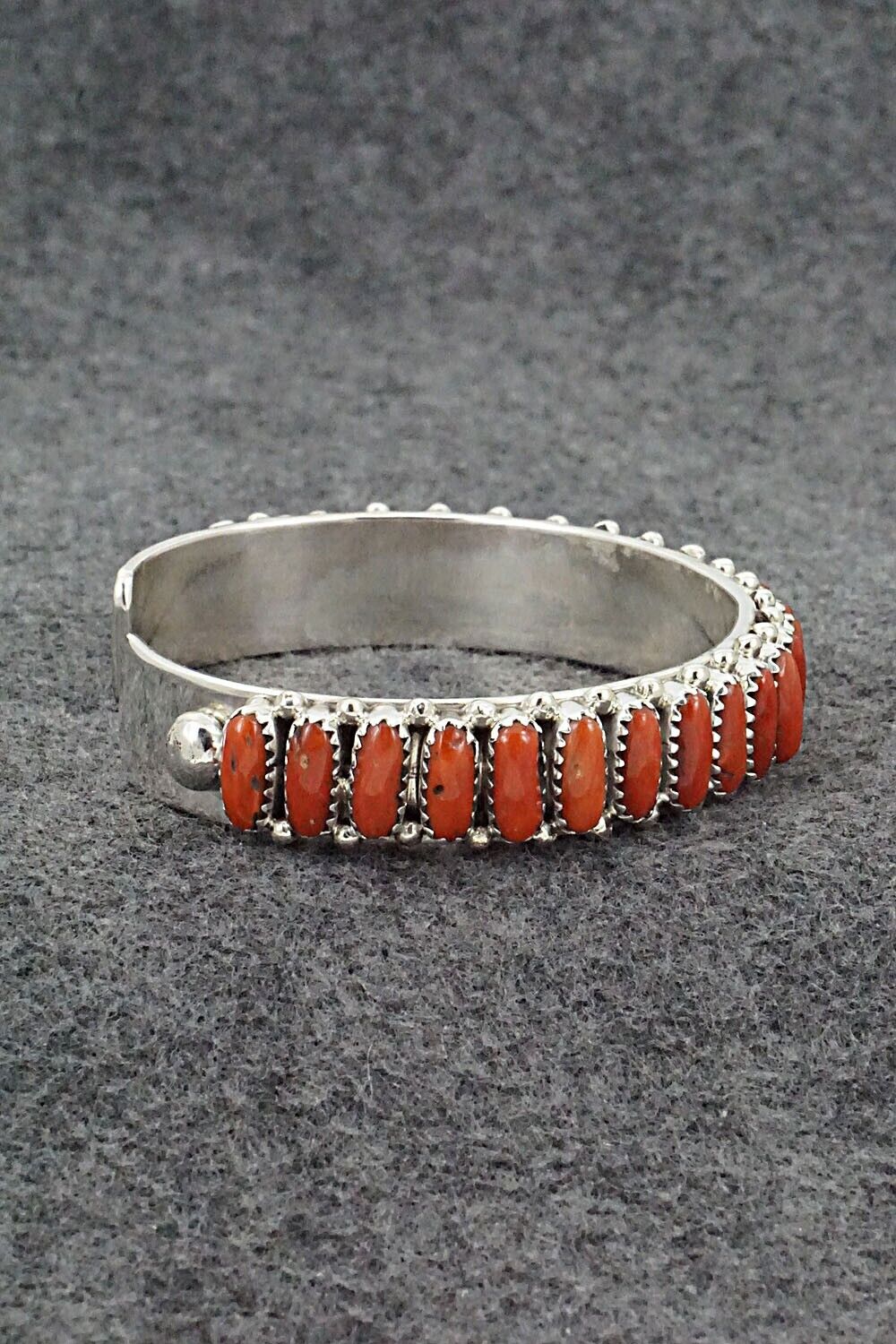 Coral & Sterling Silver Bracelet - Jasper Wilson