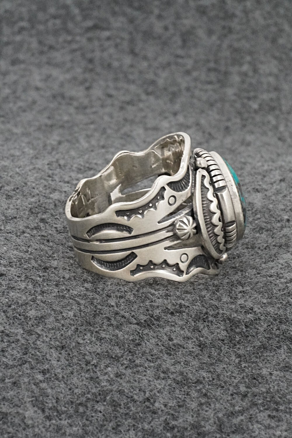 Turquoise & Sterling Silver Ring - Larson Lee - Size 12.5