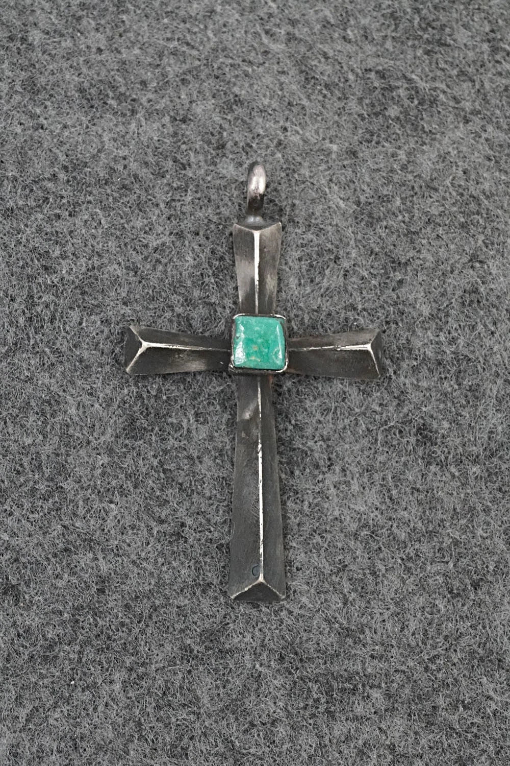 Turquoise & Sterling Silver Pendant - Raymond Bitsoi