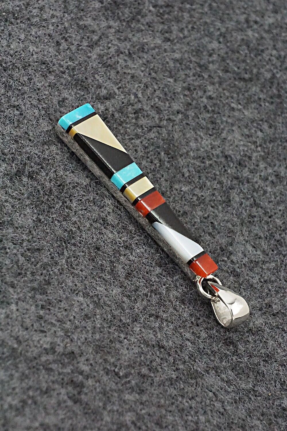 Multi Stone & Sterling Silver Pendant - Madarrel Kallestewa
