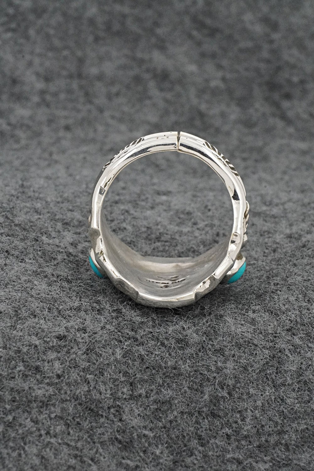 Turquoise & Sterling Silver Ring - Melvin Jones - Size 12