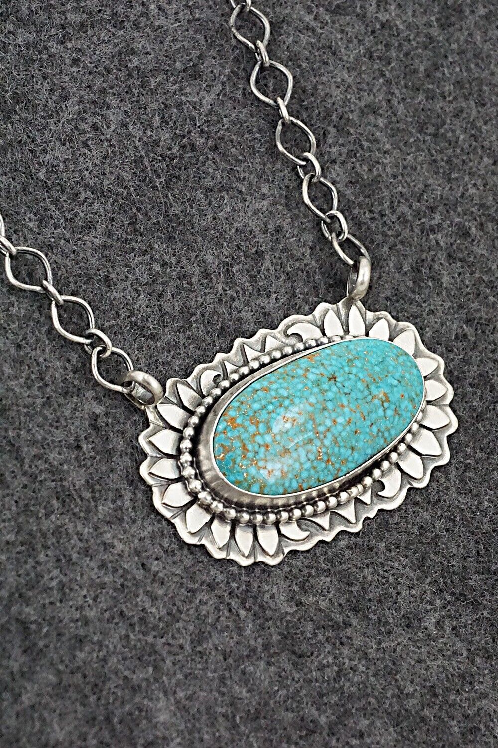 Turquoise & Sterling Silver Necklace - Randy Billy