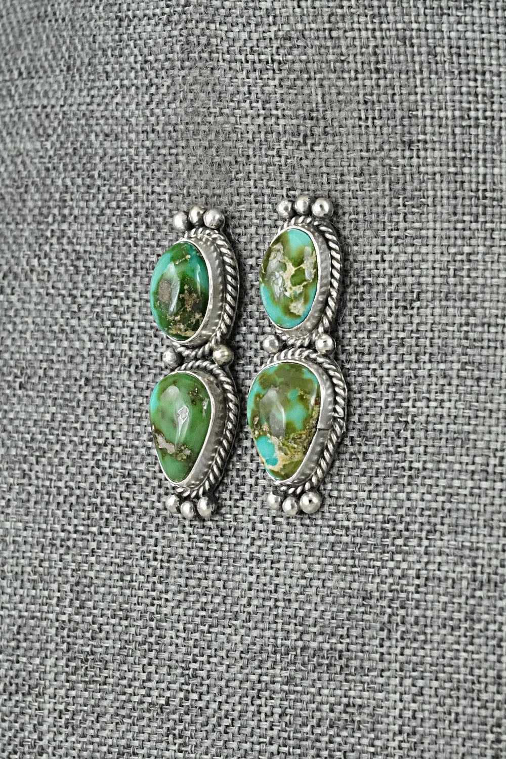 Turquoise & Sterling Silver Earrings - Rena Begay