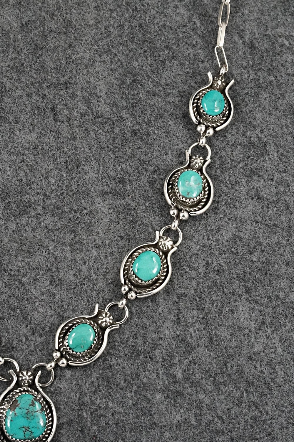 Turquoise & Sterling Silver Necklace and Earrings Set - Phil Nez