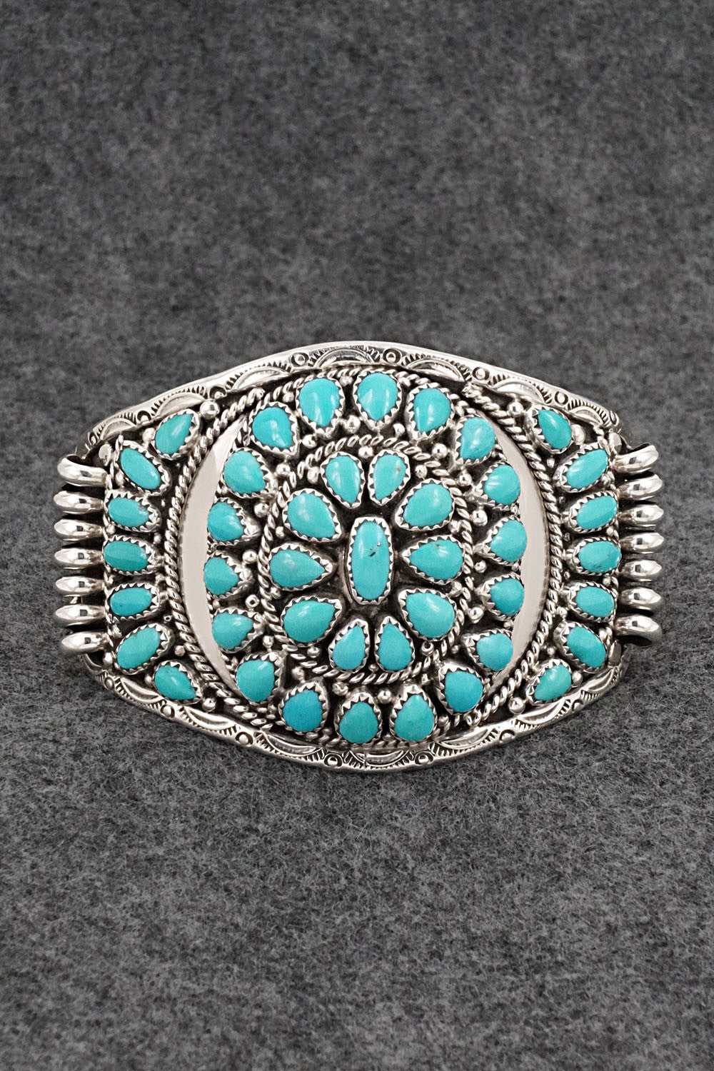 Turquoise and Sterling Silver Bracelet & Ring Set - Tina Jones - Size 8