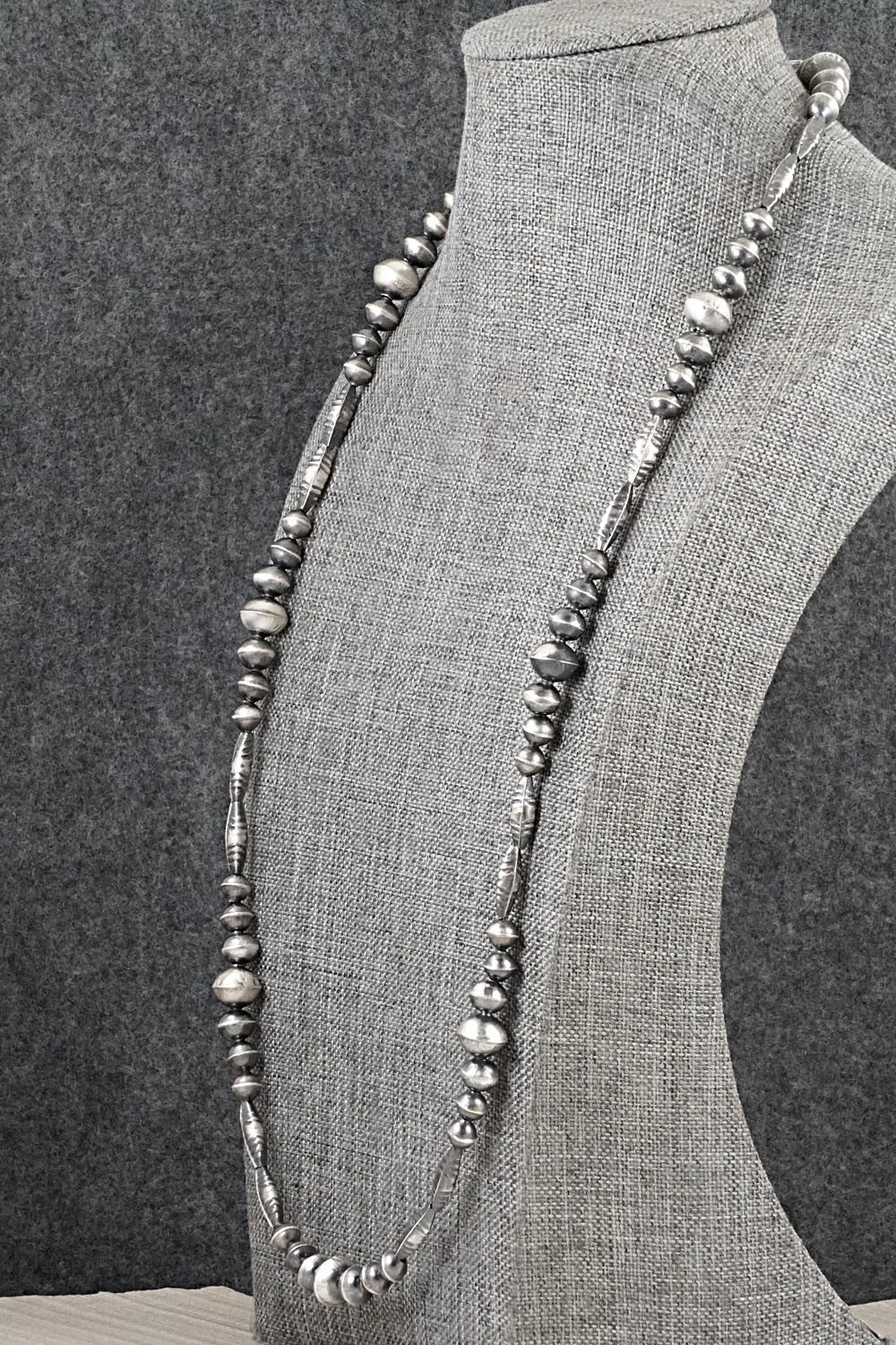 Sterling Silver Navajo Pearl Necklace 26" - Vintage