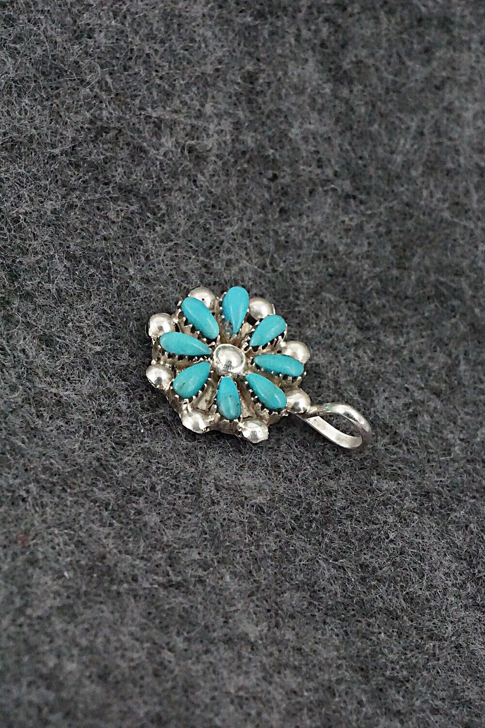 Turquoise & Sterling Silver Pendant - David Leekity