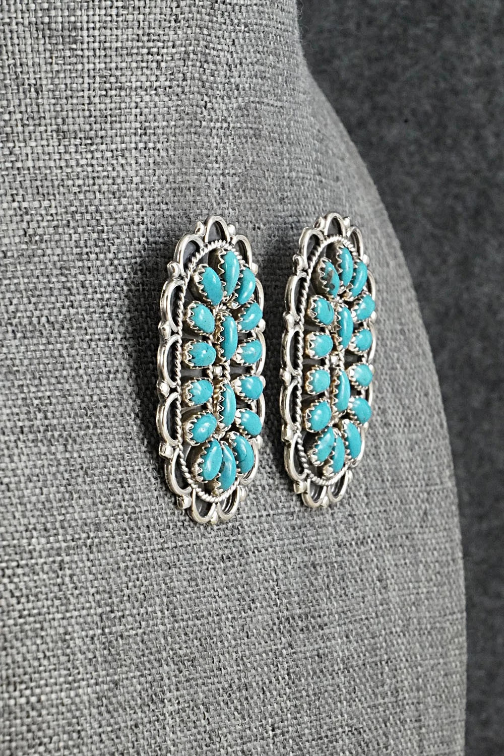 Turquoise & Sterling Silver Earrings - Gerald Mitchell